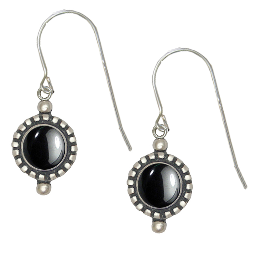 Sterling Silver Petite Hematite Gemstone Drop Dangle Earrings